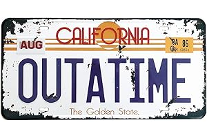 Panguru Back to The Future Replica Metal Stamped License Plate, | OUTATIME | Vintage Distressed Style, 12x6 Inch