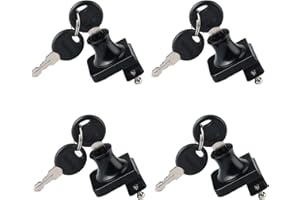 CAILIYA 4 Pezzi Serratura Vetrina,Serratura per Vetrina in Vetro, Serrature per Porte Apribili a Doppio o Singolo Vetro per 5-8 mm Vetro Porta Senza Trapano con 2 Chiavi, in Lega di Zinco (Nero)