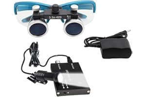 DDASAM Loupes dentaires 2.5X/3.5X Lunettes chirurgicales médecin avec Lampe Frontale à LED Dentiste Oeil Lunettes loupe binoculaire avec étui de Transport Pratique