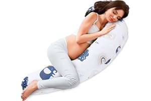 Totsy Baby Seitenschläferkissen 190 cm Komfortkissen Baumwolle - Schlafkissen mit Bezug Seitenschläfer Kissen Body Pillow Seitenschlafkissen mit Reißverschluss Regenbogen