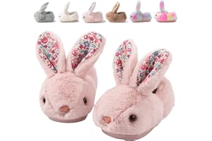 Nasogetch Chaussons Enfant Garçon Fille Hiver Pantoufles Antidérapants Bébé Peluche Lapin Mignon Chaud Chaussures