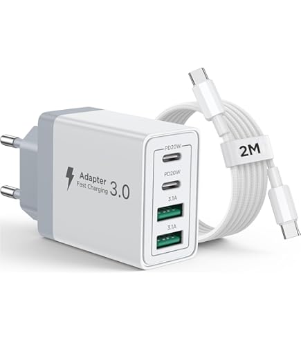 BOULESENM 65W Chargeur USB Multiple, 6Ports Chargeur Rapideavec QC