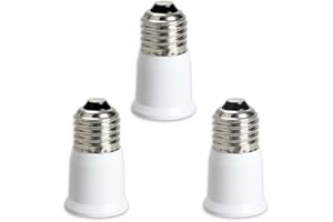 FINELED - Estensione per porta-lampadina da E27 a E27, confezione da 3 porta-lampada