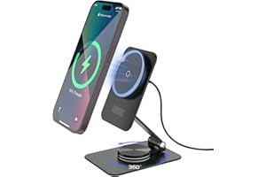 NEOTRIXQI Bezprzewodowa ładowarka do stojaka na ładowarkę Mag-safe, aluminiowy stojak, składane biurko podróżne Mag-safe Charger, szybkie ładowanie dla iPhone'a 15 Pro Max/14/13/12 [adapter nie jest dołączony]