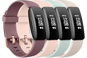 Yisica 4 Pack Straps for Fitbit Inspire 2 Straps for Men Women, Soft Silicone Comfortable Sport Adjustable Replacement Wristsbands for Fitbit Inspire 2