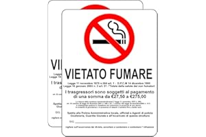 Haobase 2 Pezzi Cartello Vietato Fumare Etichetta - Vinile Autoadesivo (20 cm x 15 cm)