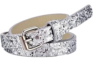 Vepoty Kindergürtel Funkelne Glitzer -paillettenstraffung Dehnbarer Taillengürtel Kunstledergürtel Elastischer Modegürtel Für Mädchen