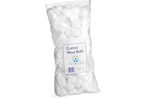 1000pc Palmzen Large Natural Cotton Wool Balls for Adults and Kids | for First Aid, Healthcare Dressing, Health & Beauty Cosmetic and Baby Cleaning Pads I Made in UK