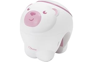 Chicco Proyector Osito Polar First Dreams, Luz de Noche 2 en 1 para Cunas y Minicunas, Proyección de Aurora Boreal, Música Clásica Relajante y Sonidos de la Naturaleza, Juguetes Bebé, 0 Meses +, Rosa