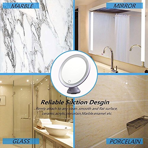 TFCFL 7X Vergrößerungsglas beleuchtet Make-up-Spiegel 360 ° drehbare LED Kosmetik Vanity Spiegel mit Leuchten für Tisch, Bad, Schlafzimmer, Reise, Rasieren, Dressing - 8
