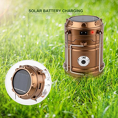 Aktualisiert Camping Licht, Solar Wiederaufladbare LED Camping Laterne und Taschenlampe in der Unterseite mit „S“ Haken zum Wandern, Camping, Angeln, Hurricanes, Outages ¡ - 4