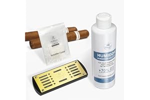 ‎SLEGE Humidor Befeuchter & Humidor Solution Combo,einsch Luftbefeuchter,Kristalle,Humidor flüssigkeit,DIY Upgrade zigarren befeuchter-Zigarrenzubehör,Kubanische Zigarren,Tragbare Reise