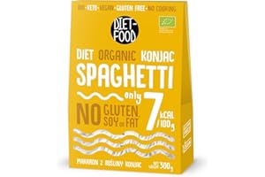 DIET-FOOD Bio Shirataki makaron spaghetti Noodles Low Carb, Konjak, niskokaloryczny, wegański, bez tłuszczu, soi, bezglutenowy, rozpuszczalny w wodzie, makaron dietetyczny, niska zawartość kalorii, 300 g (1 opakowanie)