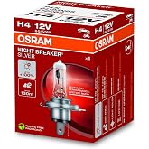 Osram Ampul Night Breaker Silver H4 12V 60/55W%100'ye kadar Fazla Işık 130M'ye kadar Fazla G&ouml;r&uuml;ş A&ccedil;ısı 64193NBS [Enerji Sınıf