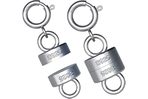 KINBOM 2pcs 925 Sterling Silver Magnetic Necklace Clasps and Closures, Bracelet Clasp Converter Jewelry Clasps and Closures for Jewelry Making Supplies (Silver)