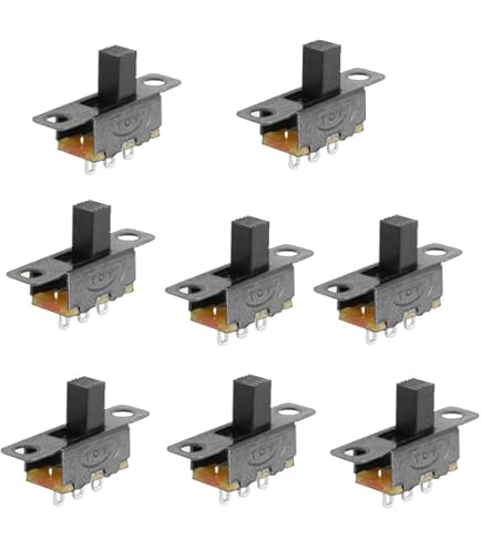 sourcing map 10Pcs 6mm Vertical Slide Switch DPDT 2 Position 6
