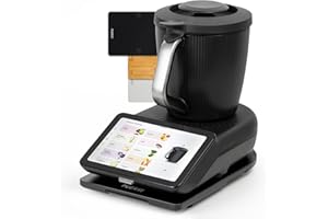 PUERSI Gleitbrett TM7 für Thermomix, 2te Generation, Brett für Thermomix mit Rollen, Leicht Gleitendes Bambus Rollbrett/Slider - Schwarz