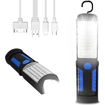 Lampada Da Lavoro LED COB Portatile Con Batteria, Magnete E Gancio - Modello B2
