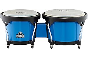 Nino Percussion Molded Bongo Plus - Musikinstrument für Kinder ab 5 Jahren - 2 Handtrommeln - ABS Kunststoff, Blau (NINO17B-BK)