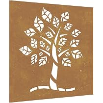 VidaXL Garten-Wanddeko 2-teilig Aus Cortenstahl – 105 X 55 Cm, Wetterfest Mit Baum-Design
