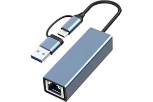 Avigers USB C to Ethernet Adapter 1000 Mbps, USB 3.0 to RJ45 LAN Wired Network 10/100/1000 Gigabit Ethernet Adapter for Windows XP, MAC OS, Linux, VISTA 7 8 10 11, Tablet, Laptop, Game Console, etc