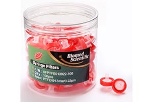 BIOMED SOLUTIONS Bioemd Scientific Lot de 100 filtres hydrophiles en PTFE Diamètre 13 mm 0,22 um Taille des pores Non stériles