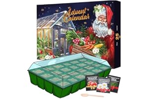 TOPLINE Seeds Advent Calendar 2025 for Garden Gifts - 24 Days Christmas Countdown Advent Calendar with Flower, Vegetable, Herbs Seeds & Greenhouse Grow Kit Birthday Gifts.