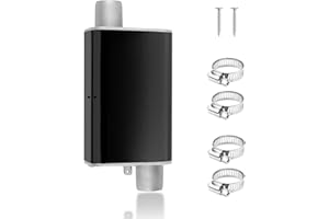 Infreecs 24mm Schalldämpfer aus Aluminiumlegierung, Luft Diesel Standheizung, Standheizung Schalldämpfer Zubehör, Schalldämpfer für Notstromaggregat mit 4 Edelstahlklammern (Schwarz)