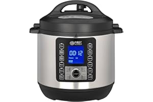 TZS First Austria - Pentola a pressione elettrica 6L con 12 programmi automatici - Multicooker 1000W come cuociriso, vaporiera, Crock Pot ecc. - Multivarka elettrico a pressione incl. libretto ricette