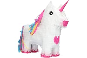 Folat- Pinata Licorne Rainbow Bday-35x35 cm, 65834, Blanc