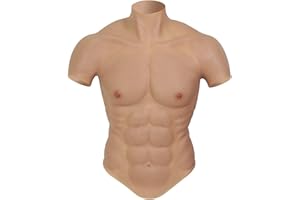 ROANYER Männliche Brust Silikon Muskelanzug Realistische Männer Silikon Brust Fake Muskel Bauch Simulation Haut Silikon