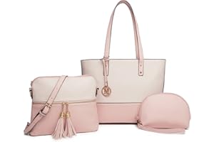 Miss Lulu Borsa Donna Tote Bag Borsa Tracolla Donna Portafogli Donna Grandi da Donna in Colori a Contrasto 3Pezzi Set Borsa a Tracolla