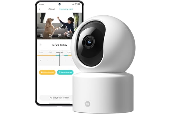 XIAOMI Smart Camera C301 | Qualité 2K Super HD (3MP) | PTZ 360° & Vision Nocturne Couleur | Détection Humaine IA & Audio Bidirectionnel