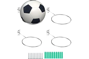 LdawyDE Football Stand, 4 Pcs Football Wall Mount Ball Storage Rack Wall Mounted Metall Ball Stand 14 cm Universal Ball Holders for Wall Storage Display Basketball,Soccer, Football, Volleyball