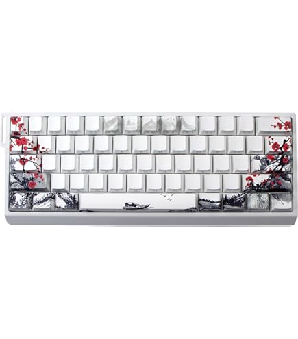 MOLGRIA 68-Key Keycap Set – PBT, Japanese Plum Blossom Theme, For RK68/GK68 Mechanical Keyboards