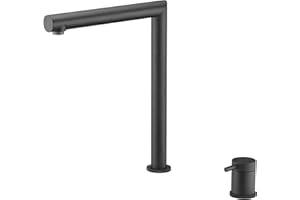 MICE COLLECTION IMEX składany kran kuchenny do okna przedniego - bateria kuchenna z kranu kuchennego - WŁOSKI SERIA ITACA Czarny Matowy - GCE018/NG