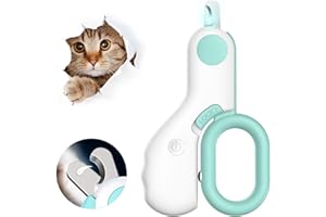 DOUKESH Coupe Griffes Chat avec Lumière LED,Coupe-Ongles pour Chat,Professionnel Coupe Ongle Chat,Ligne de Sang LED Coupe Ongles Animaux,Ciseaux à Ongles pour Chat,Tondeuses à Griffes Portable pour Chat