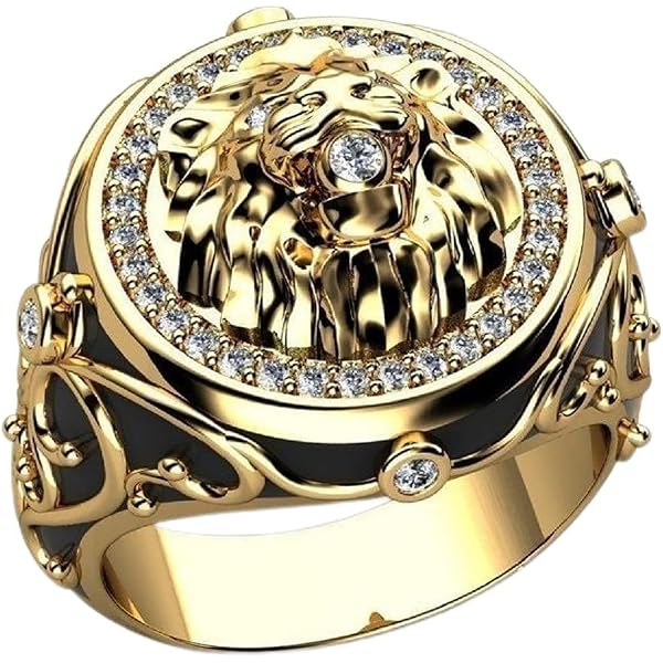 MayiaHey Men's Viking Eagle Ring - Norse Flying Eagle Design, Alloy Gold Tone, Sizes 7-12, Punk Hip Hop Jewelry