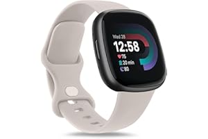Mugust Cinturino per Fitbit Versa 4/Fitbit Versa 3/Fitbit Sense 2/Fitbit Sense, Cinturino di Sport Ricambio per Fitbit Versa 3/Fitbit Versa 4/Fitbit Sense/Fitbit Sense 2(Bianco Lunare,Large)