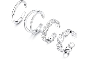 ORAZIO Anello Piede Argento 925 Anello Mignolo Donna Ragazze Argento Anelli Punta Polsino Regolabile Placcatura Platino Anallergico Argento Oro Semplice Anello Punta Set Gioielli Piede