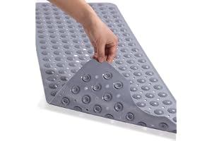 VHKD PVC Bathroom mats Anti Slip Bathroom mat Non Slip Bath Anti Skid Doormat Rectangle (Grey | 70 X 35)