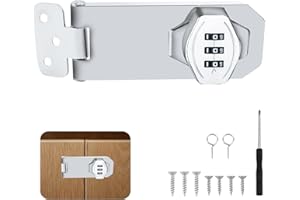 TOPCZY Überfalle Haspe Schrank Zahlenschloss, 4 Zoll Passwort Sicherheitsüberfalle Schloss, Riegel, Drehbares Mechanisches für Kleine Türen Schränke Scheunentür Outdoor Garage Garten Schubladenschrank