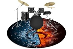 LETSHOP Drum Rug Rround 80cm,Soundproof Drum Mats For Floor Protection,Non Slip Drum Carpet,Ideal For Home Instrument Practice And Stage Performances,6mm Thickness,for Drums,Piano,Cello,Musical Instruments