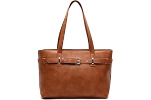 MISAKO Zivan bolso shopper con detalle frontal y bolsillo para portátil (13.3") Mujer - Zivan Camel 27x43x14 cm