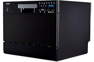 MEDION Tischgeschirrspüler DWT60 (6 Gedecke Fassungsvermögen, 7 Programme, ECO Programm, ca. 6,5 Liter Verbrauch, AquaStop, LED Display, Kindersicherung, MD37496) schwarz