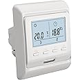 Wengart Room Thermostat 7-day Programmable,Digital Display AC230V Max16A Work for Electric Underfloor Heating with 3m Probe Sensor WG806 White