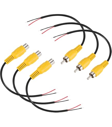 6 Adaptateurs RCA Mâle/femelle Vers Câble D'enceinte - 15 Cm, Fil Nu - Pour Connexions Audio/vidéo