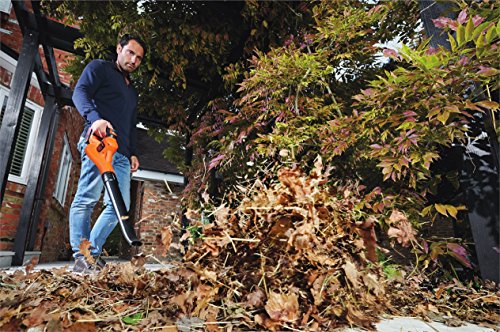 Black+Decker 18V Li-Ion Akku-Gartenbläser mit Akku und Ladegerät, 169km/h – 209km/h einstellbare Blasgeschwindigkeit, Power Command mit Boost-Knopf, GWC1820PC, schwarz orange - 9