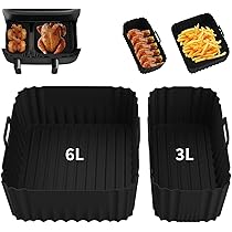 Air Fryer Moule Silicone Pour Série 3000 Und 5000 Dual Basket 3L/6L,Réutilisable Plat Air Fryer