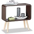 Device Bas with BROWN ART SHOPPEE Bookcase Nightstand Side End Table Bedroom:Bed Side Coffee Table Living Room Bedside Small Spaces Magazine Stand With Storage Engineered Wood Modern Furniture (Brown)